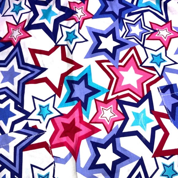 Scrub Star Tops - Scrubstar Women Fashion Collection V-Neck Mock Wrap Scrub Top Stars Small w/Tags